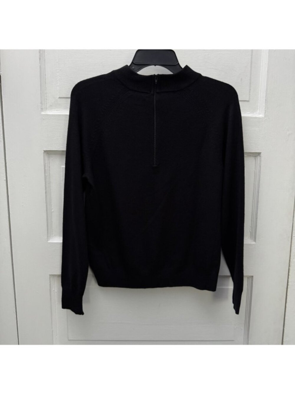 Hampshire Studio Black Mock Neck Half Zip Sweater Women’s Small Lightweight - Picture 3 of 7